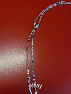 Ancienne chaine sautoir de montre gousset en argent massif 115cm