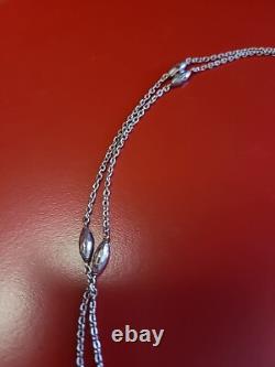 Ancienne chaine sautoir de montre gousset en argent massif 115cm