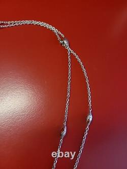 Ancienne chaine sautoir de montre gousset en argent massif 115cm