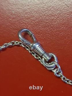Ancienne chaine sautoir de montre gousset en argent massif 115cm