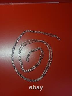 Ancienne chaine sautoir de montre gousset en argent massif 140cm