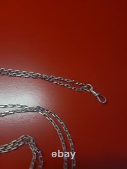 Ancienne chaine sautoir de montre gousset en argent massif 140cm