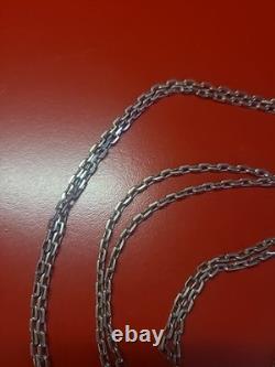 Ancienne chaine sautoir de montre gousset en argent massif 140cm