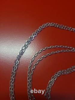 Ancienne chaine sautoir de montre gousset en argent massif 140cm