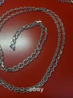 Ancienne chaine sautoir de montre gousset en argent massif 140cm