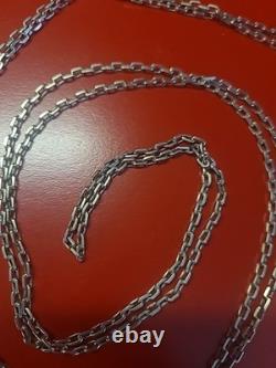 Ancienne chaine sautoir de montre gousset en argent massif 140cm