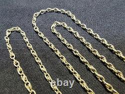 Ancienne chaîne sautoir en argent massif 145cm 48.3gr XIXème collier