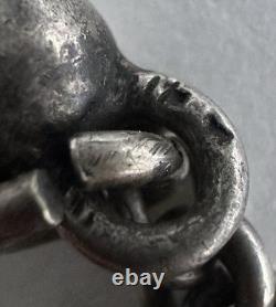 Ancienne châtelaine chaîne montre gousset catholique religieux argent massif XIX