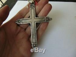 Ancienne croix pectorale en argent massif 36 grammes chrétien crucifix Christ