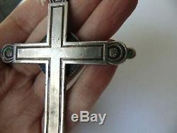 Ancienne croix pectorale en argent massif 36 grammes chrétien crucifix Christ