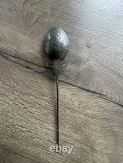 Ancienne épingle à cheveux cuillère en argent massif Tupo Tupu