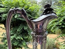 Ancienne et Rare Aiguière en Cristal et argent massif XVIII Italie