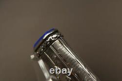 Ancienne et Rare Boite Allumettes en Argent Massif et Lapis Lazuli Brevete