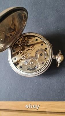 Ancienne grosse montre a gousset en argent massif poinçon chimère fonctionne