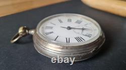 Ancienne grosse montre a gousset en argent massif poinçon chimère fonctionne