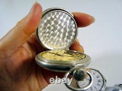 Ancienne montre à gousset LIP argent massif gravé et guilloché poinçons