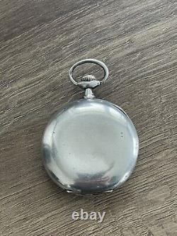 Ancienne montre à gousset Omega en argent massif grand prix 1900