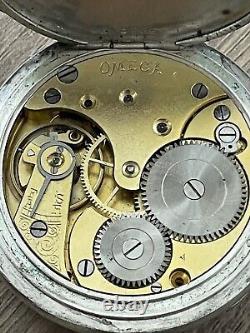Ancienne montre à gousset Omega en argent massif grand prix 1900