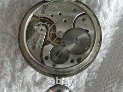 Ancienne montre de gousset Omega boitier argent massif poinçon cygne fonctionne