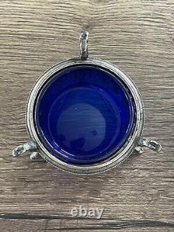Ancienne paire de salières en argent massif vieillard armoirie blason empire