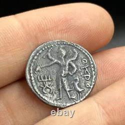Ancienne pièce de collection en argent massif Kushan Empire King Kanishka l
