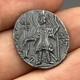 Ancienne Pi&egrave;ce De Monnaie Vasishka En Argent Massif Empire Kushan Circa 240