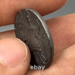 Ancienne pièce de monnaie Vasishka en argent massif Empire Kushan Circa 240