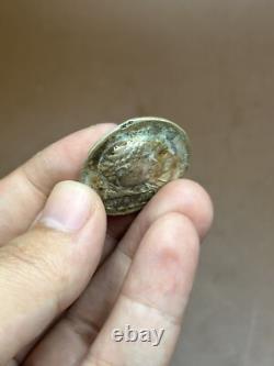 Ancienne pièce de monnaie en argent massif tétradrachme du roi grec-bactrien