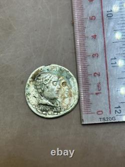 Ancienne pièce de monnaie en argent massif tétradrachme du roi grec-bactrien