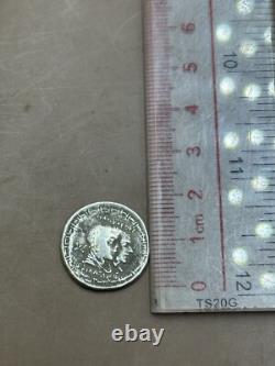 Ancienne pièce de monnaie gréco-bactrienne Eucratides I en argent massif AR t