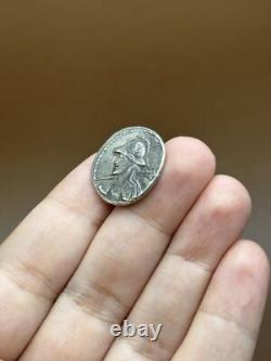 Ancienne pièce de monnaie gréco-bactrienne Eucratides I en argent massif tétr