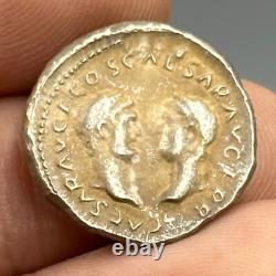 Ancienne pièce de monnaie grecque romaine en argent massif double face roi