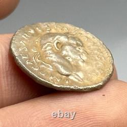 Ancienne pièce de monnaie grecque romaine en argent massif double face roi