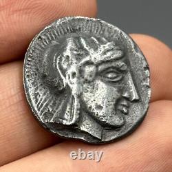 Ancienne pièce grecque Athéna en argent massif tétradrachme Circa 449-413 BC