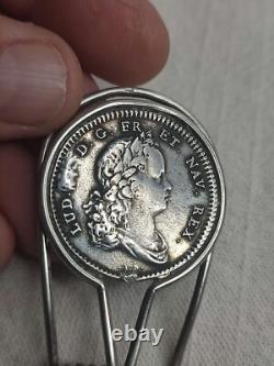 Ancienne pince à billets jeton Louis XV en argent massif