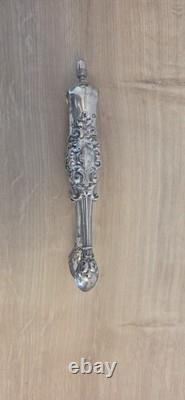 Ancienne pince à glaçons en argent massif poinçonnée style Louis XV Rocaille