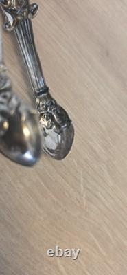 Ancienne pince à glaçons en argent massif poinçonnée style Louis XV Rocaille