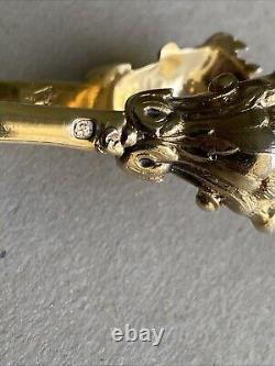Ancienne pince à sucre en Argent Massif Vermeil Puiforcat Fleur De Lys