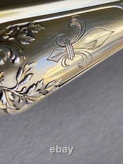 Ancienne pince à sucre en Argent Massif Vermeil Puiforcat Fleur De Lys