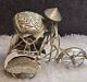 Ancienne Pousse-pousse, Chinois / Chine, En Argent, Fait Main / Artisanal 61g