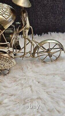 Ancienne pousse-pousse, chinois / Chine, en argent, fait main / artisanal 61g