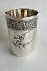 Ancienne Timbale Argent Massif Sterling Silver Décor Floral Style Empire Minerve