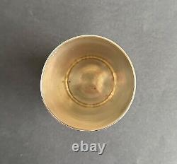 Ancienne timbale argent massif sterling silver décor floral style empire minerve
