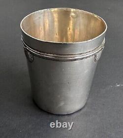 Ancienne timbale décor coquillage argent massif sterling silver minerve XIX°/XX°