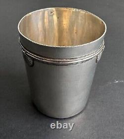 Ancienne timbale décor coquillage argent massif sterling silver minerve XIX°/XX°