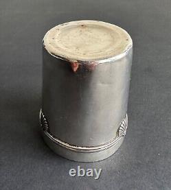 Ancienne timbale décor coquillage argent massif sterling silver minerve XIX°/XX°