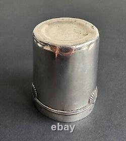 Ancienne timbale décor coquillage argent massif sterling silver minerve XIX°/XX°