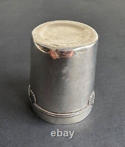 Ancienne timbale décor coquillage argent massif sterling silver minerve XIX°/XX°