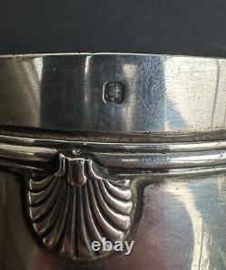 Ancienne timbale décor coquillage argent massif sterling silver minerve XIX°/XX°
