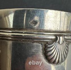 Ancienne timbale décor coquillage argent massif sterling silver minerve XIX°/XX°